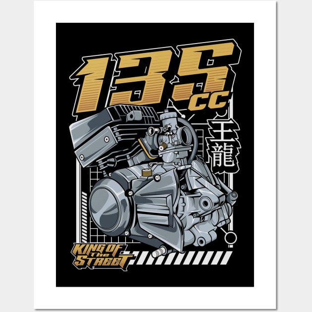 Awesome Mechanic 135 cc Engine gift for Engineer Mechanics Wall Art by anubis1986